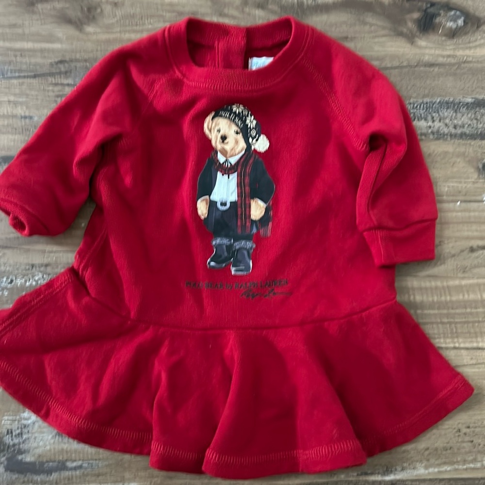 Ralph Lauren polo bear sweatshirt dress 3 months